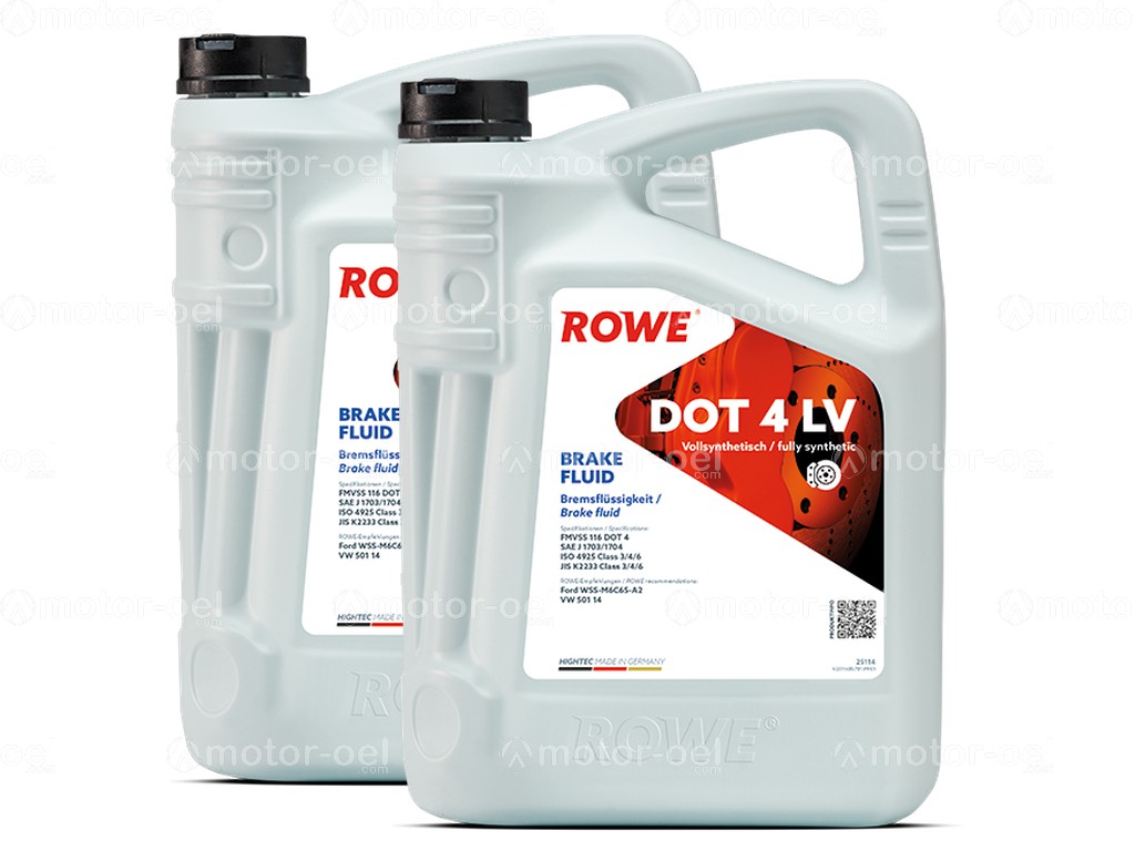 ROWE HIGHTEC BRAKE FLUID DOT 4 LV, 10 Liter (2x5L), 25114