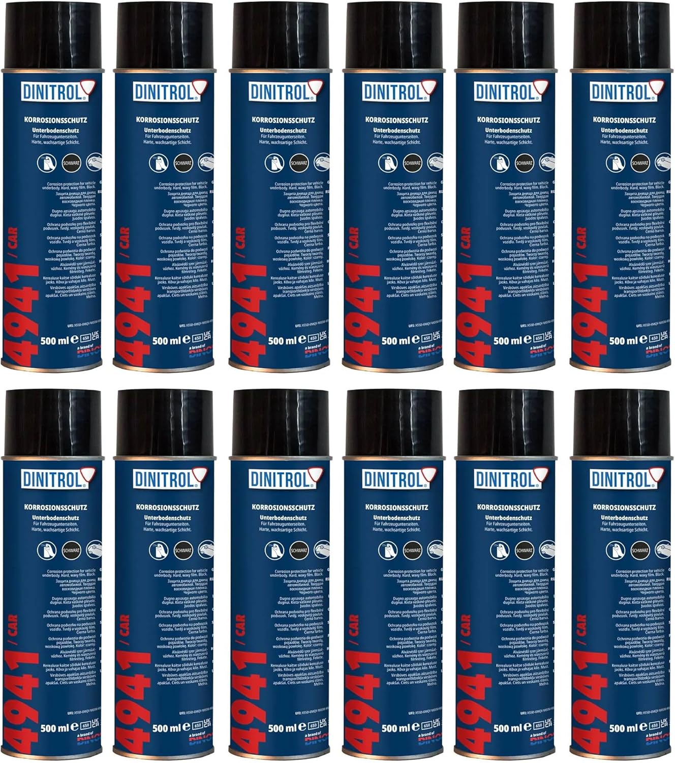 12 x 500 ml. DINITROL 4941/CAR SPRAY Unterbodenschutz