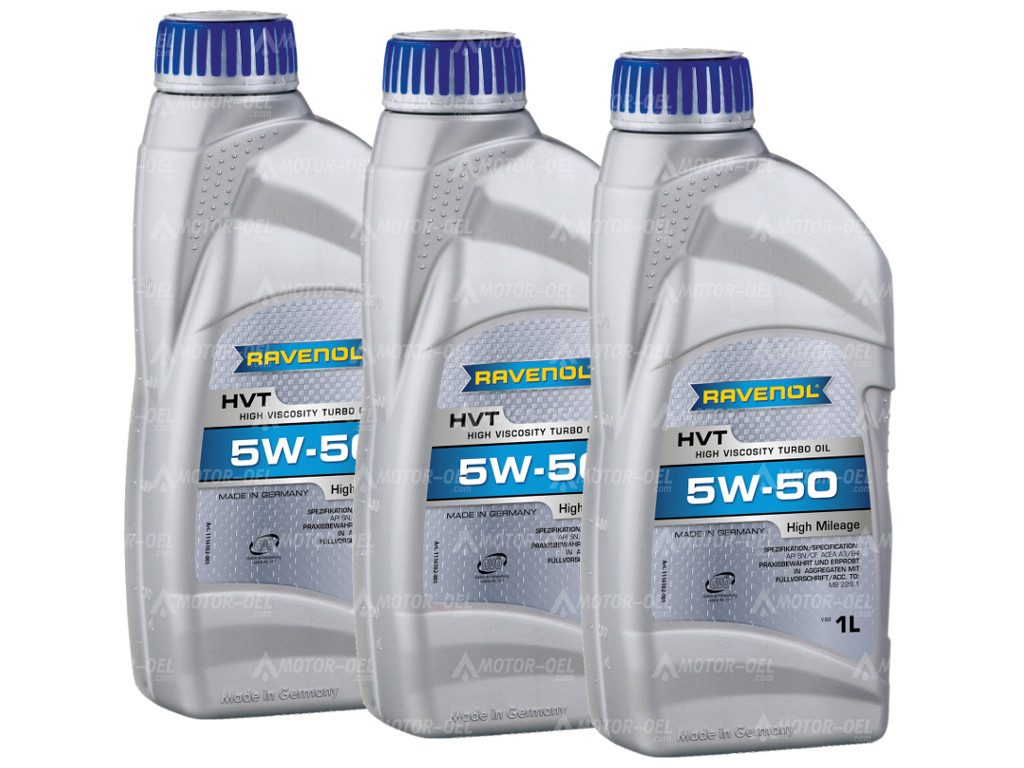 RAVENOL HVT High Viscosity Turbo Oil SAE 5W-50, 3 Liter (3x1L), 1116102