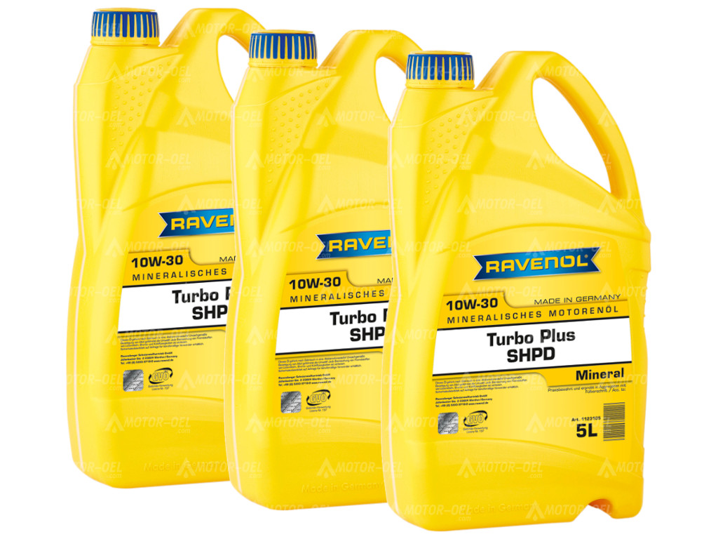 RAVENOL Turbo Plus SHPD SAE 10W-30 15 (3x5) Ltr., RAVENOL Turbo Plus SHPD SAE 10W-30 15 (3x5) Ltr.,