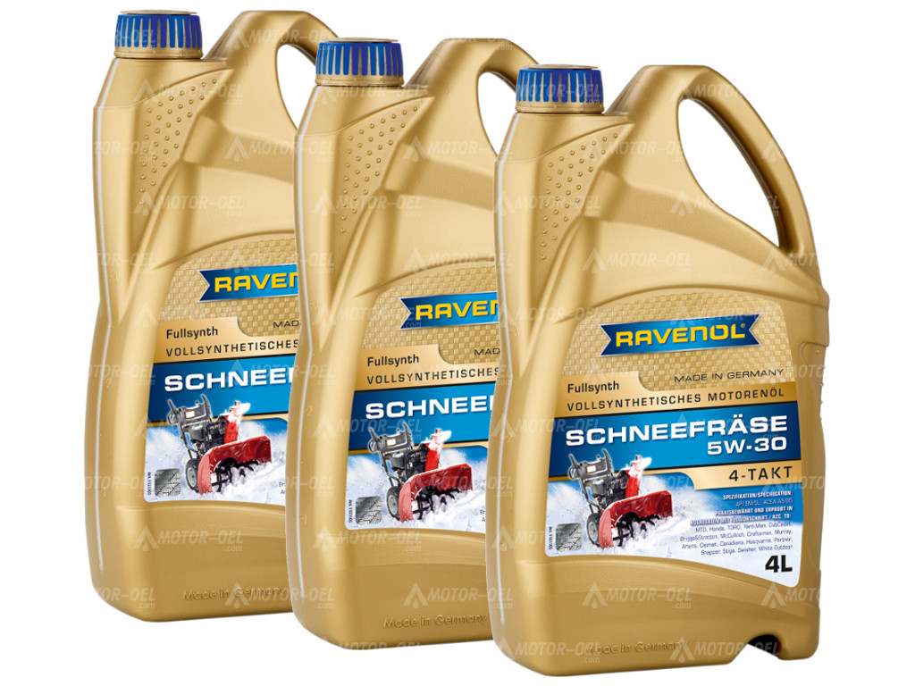 RAVENOL Schneefräse 4-Takt 5W-30 Vollsynth. 12 Liter (3x4L), 1151105 