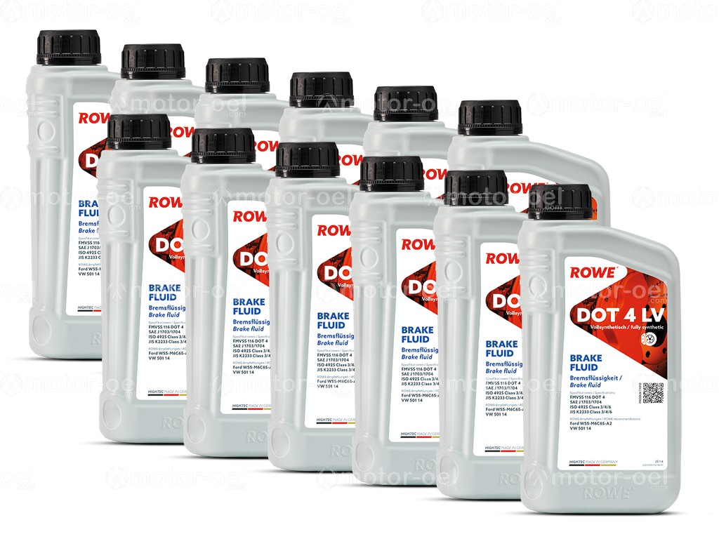 ROWE HIGHTEC BRAKE FLUID DOT 4 LV, 12 Liter (12x1L), 25114