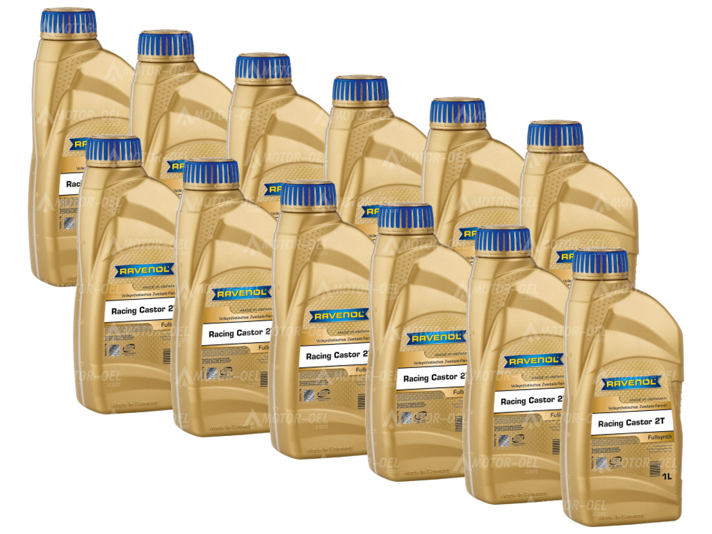 RAVENOL Racing Castor 2T, 12 Liter (12x1L), 1144101