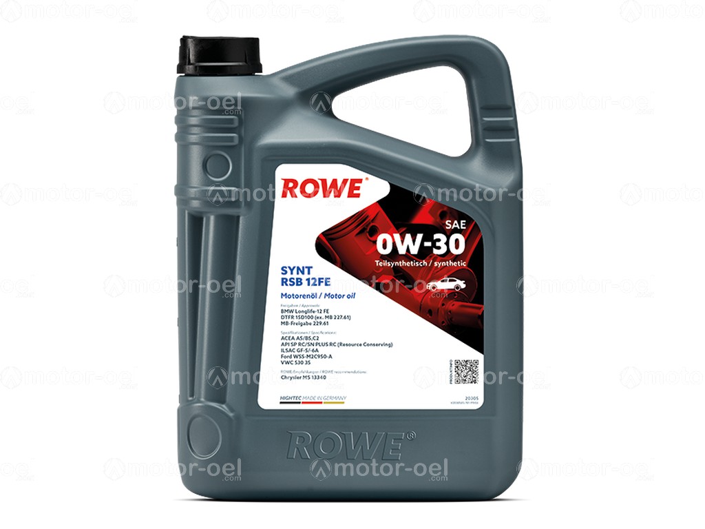 ROWE HIGHTEC SYNT RSB 12FE SAE 0W-30, 5 Liter, 20305