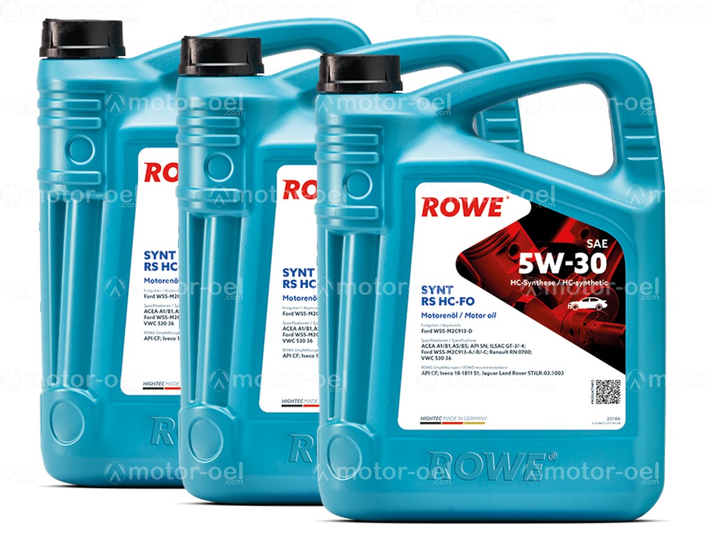 ROWE HIGHTEC SYNT RS SAE 5W-30 HC-FO, 15 Liter (3x5L), 20146