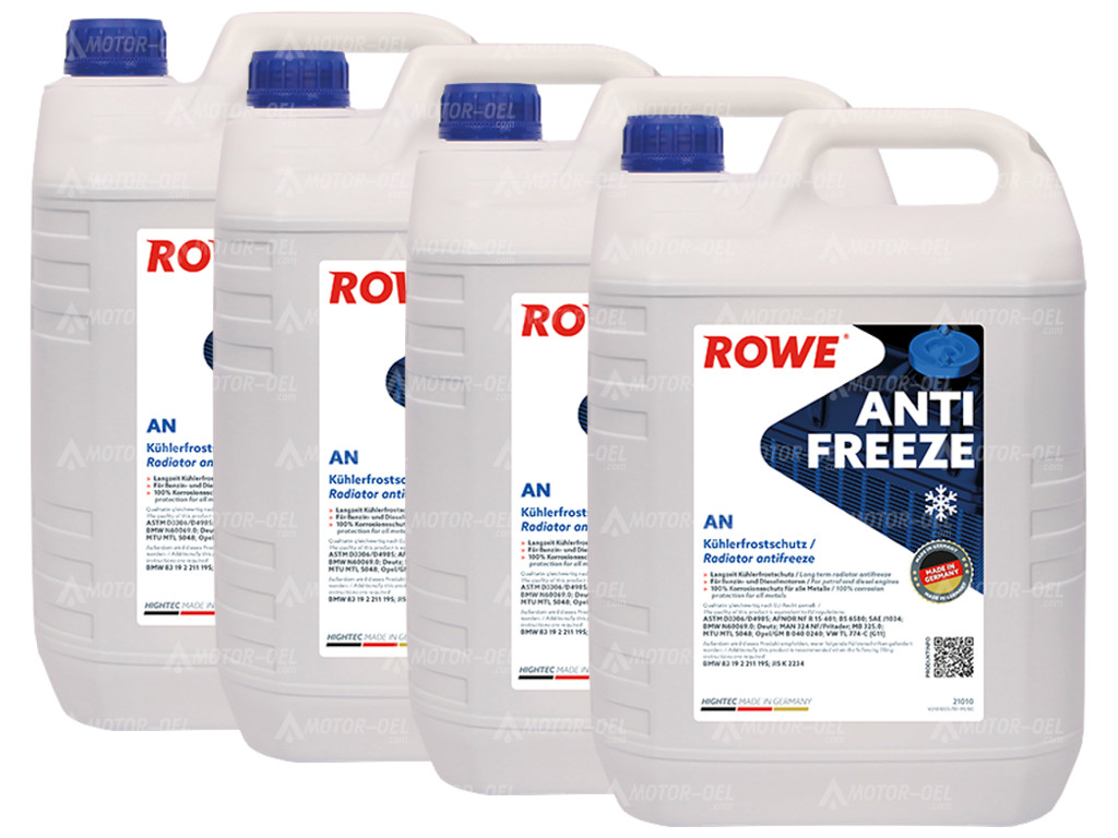 ROWE HIGHTEC ANTIFREEZE AN, 20 Liter (4x5L), 21010 ROWE HIGHTEC ANTIFREEZE AN, 20 Liter (4x5L), 21010
