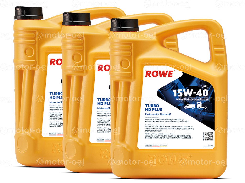 ROWE HIGHTEC TURBO HD SAE 15W-40 PLUS, 15 Liter (3x5L), 20041