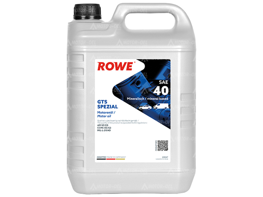 ROWE HIGHTEC GTS SPEZIAL SAE 40, 5 Liter, 20047