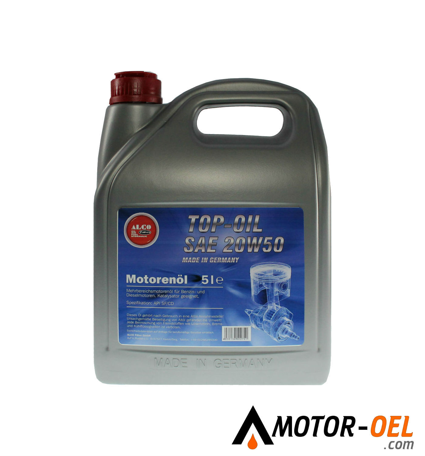 ALCO Top Oil 20W50 SF-CD, 5 Liter