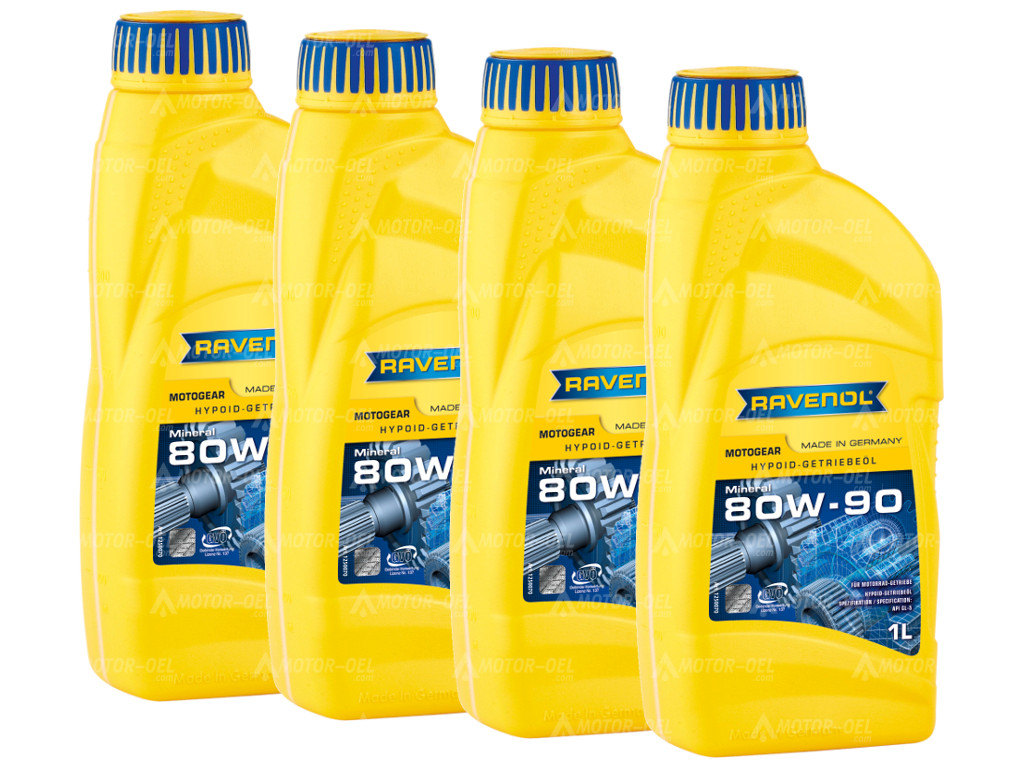RAVENOL Motogear SAE 80W-90 GL-5, 4 (4x1) Ltr. RAVENOL Motogear SAE 80W-90 GL-5, 4 (4x1) Ltr.