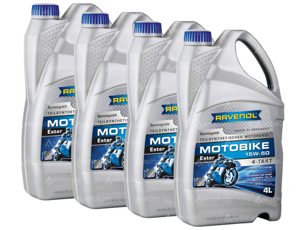 RAVENOL Motobike 4-T Ester SAE 15W-50 16 (4x4) Ltr.