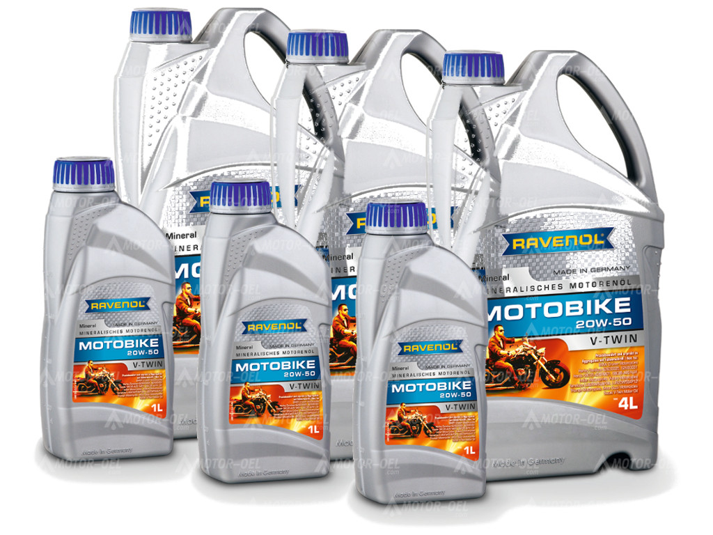 RAVENOL Motobike V-Twin SAE 20W-50 Mineral 12 (3x4) Ltr.