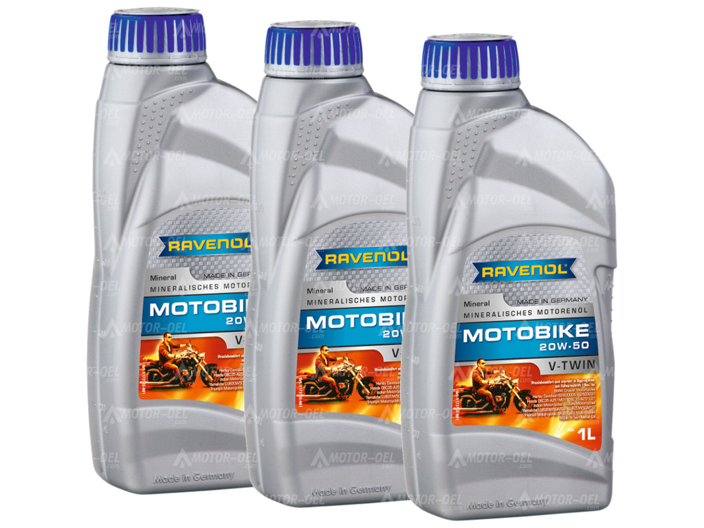 RAVENOL Motobike V-Twin SAE 20W-50 Mineral 3 (3x1) Ltr.