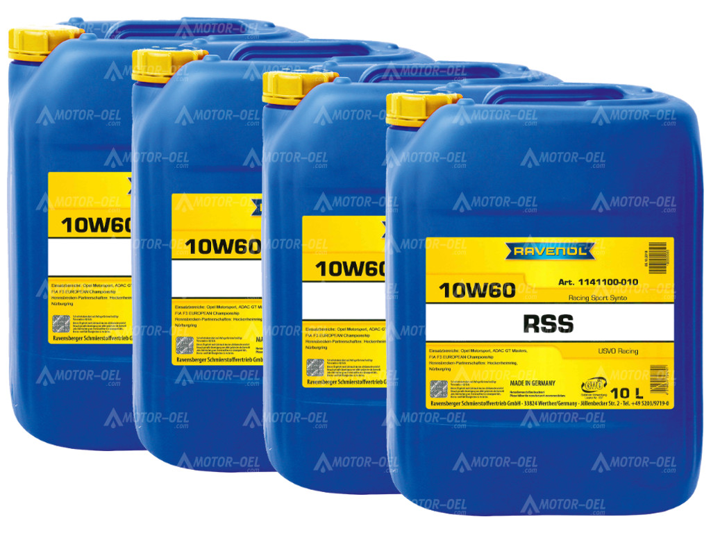 RAVENOL RSS Racing Sport Synto 10W-60, 40 Liter (4x10L), 1141100