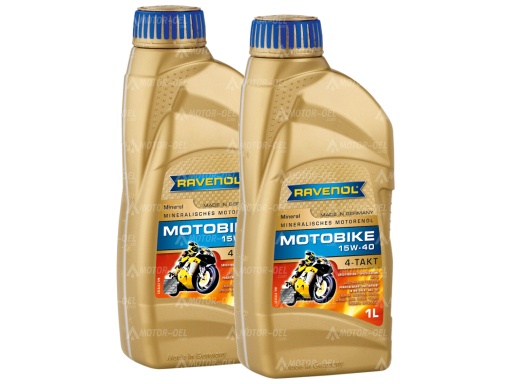 RAVENOL Motobike 4-T Mineral SAE 15W-40  2 (2x1) Ltr. RAVENOL Motobike 4-T Mineral SAE 15W-40  2 (2x1) Ltr.