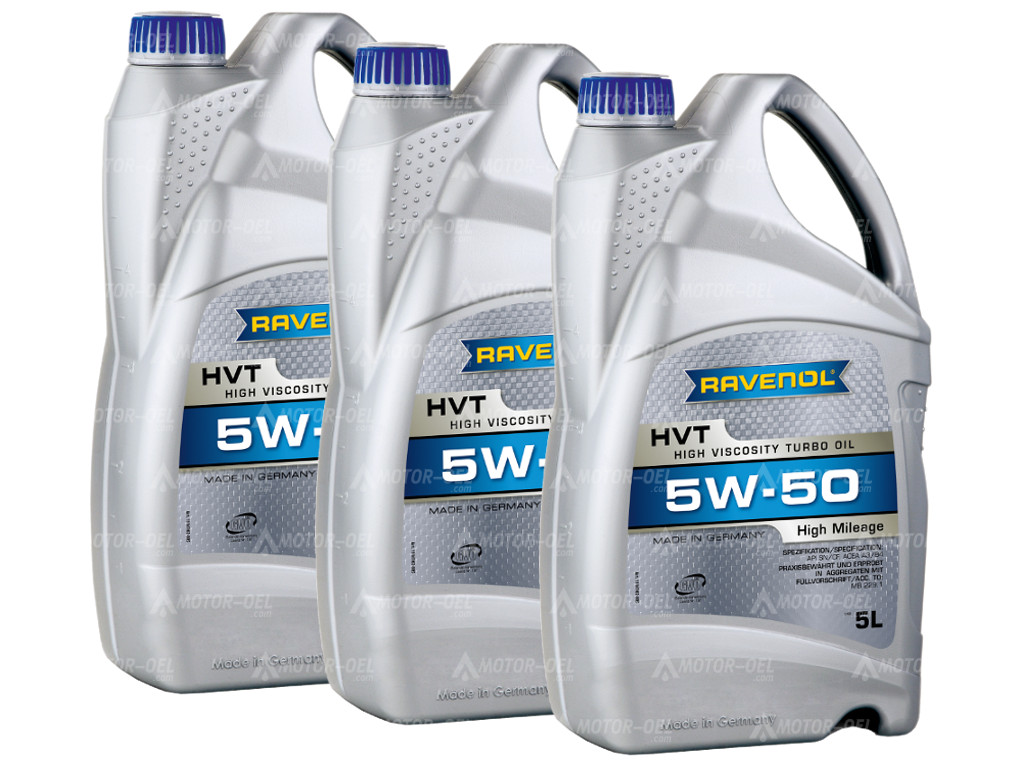 RAVENOL HVT High Viscosity Turbo Oil SAE 5W-50, 15 Liter (3x5L), 1116102