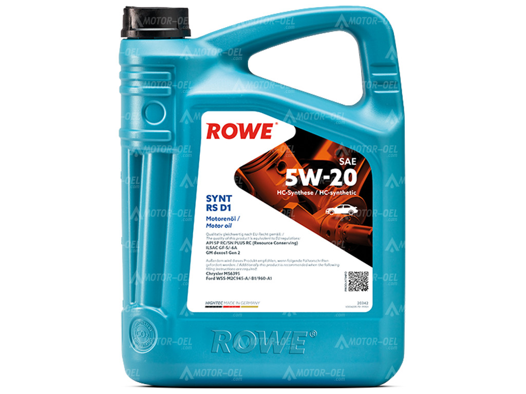 ROWE HIGHTEC SYNT RS D1 SAE 5W-20, 5 Liter, 20342
