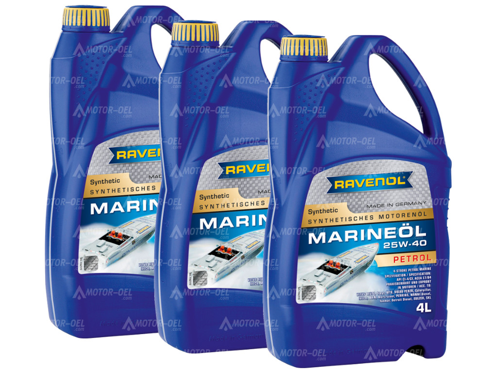 RAVENOL MARINEOIL PETROL SAE 25W-40 SYNTHETIC 12 (3x4) Ltr.