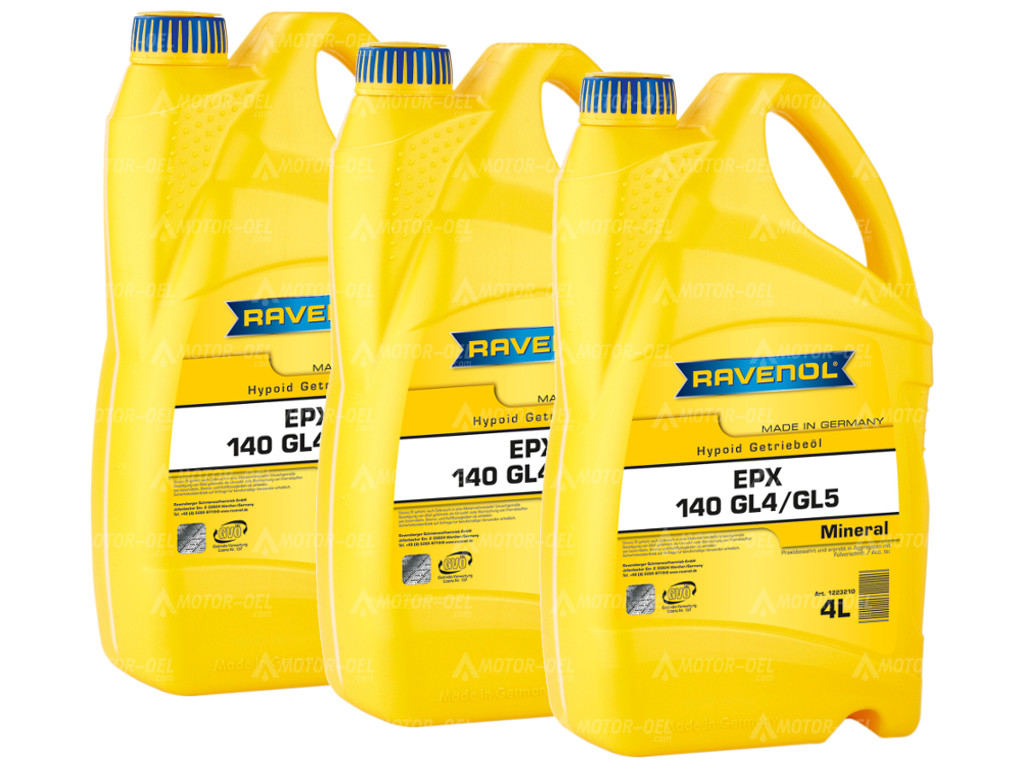 RAVENOL Getriebeoel EPX SAE 140 GL4/GL5 12 (3x4) Ltr. RAVENOL Getriebeoel EPX SAE 140 GL4/GL5 12 (3x4) Ltr.