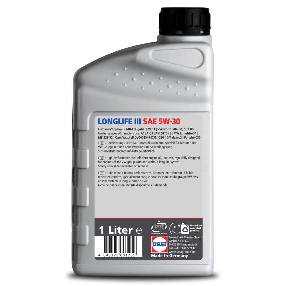 OEST LONGLIFE III SAE 5W-30, 1 Liter, 32339
