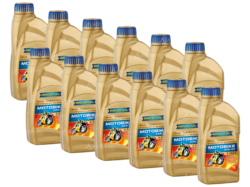 RAVENOL Motobike 4-T Mineral SAE 20W-50 12 (12x1) Ltr. RAVENOL Motobike 4-T Mineral SAE 20W-50 12 (12x1) Ltr.