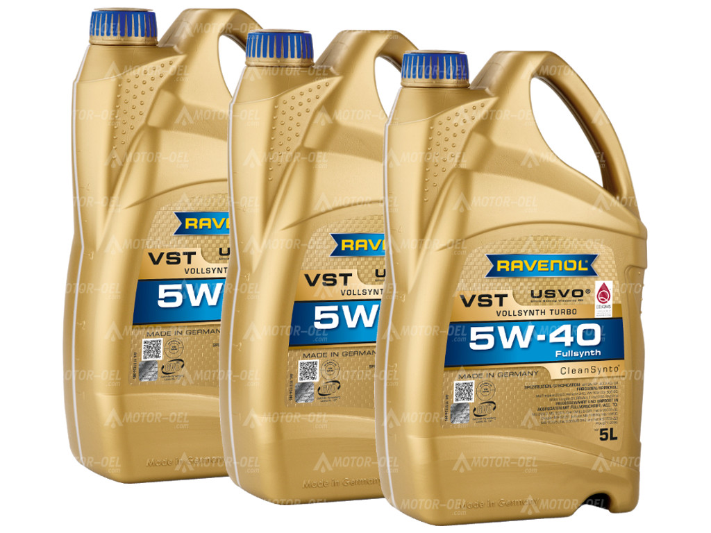 RAVENOL VollSynth Turbo VST SAE 5W-40, 15 Liter (3x5L), 1111136