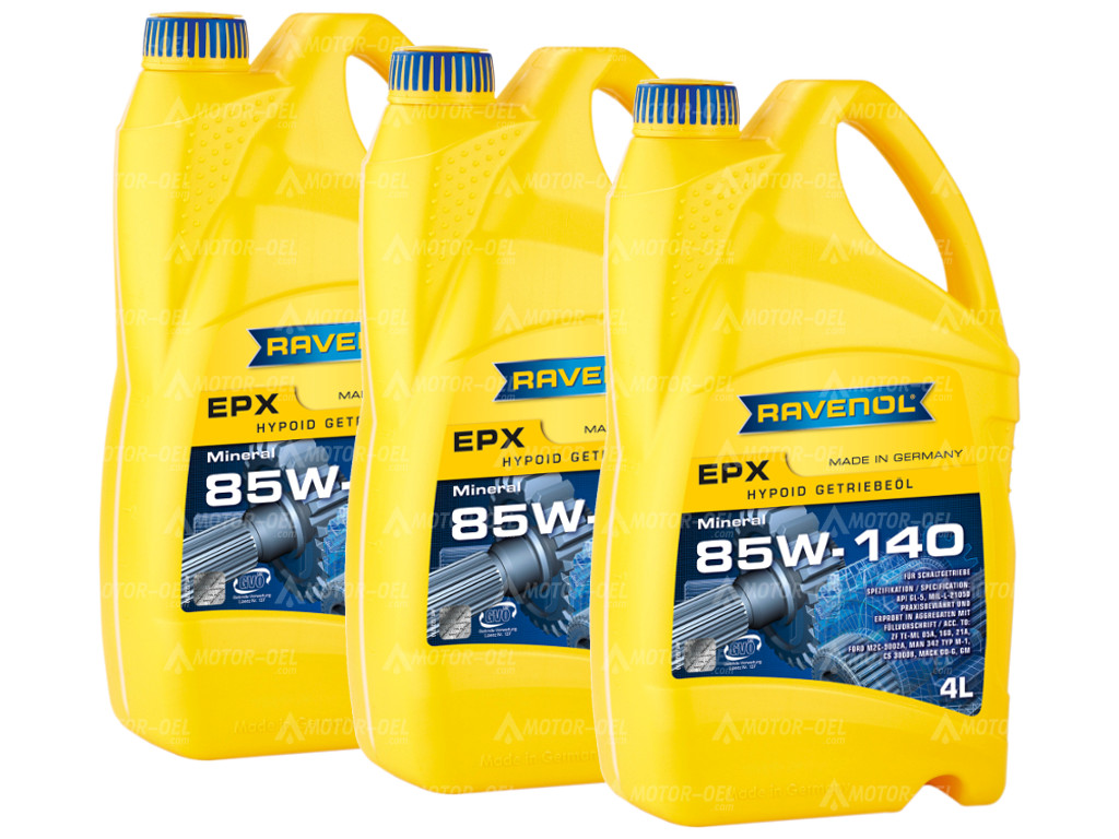 RAVENOL Getriebeoel EPX SAE 85W-140 GL 5 12 (3x4) Ltr.