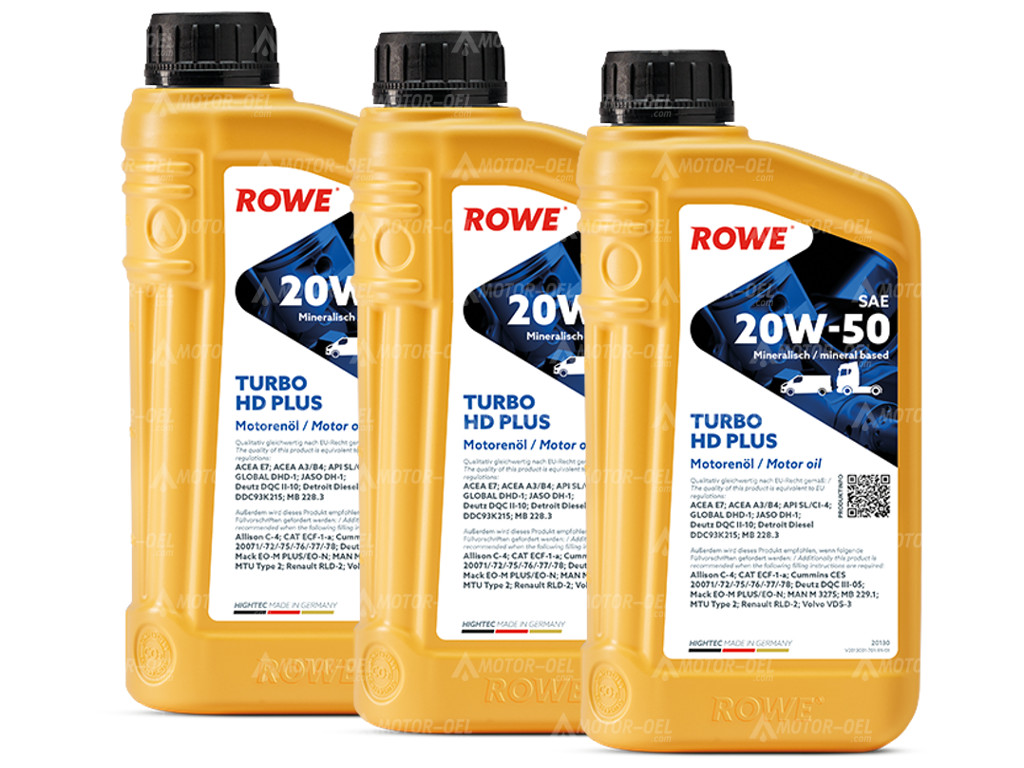 ROWE HIGHTEC TURBO HD SAE 20W-50 PLUS, 3 Liter (3x1L), 20130