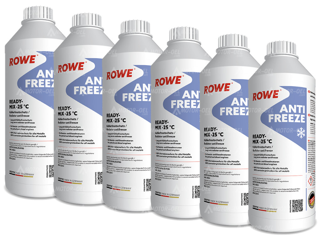 ROWE HIGHTEC ANTIFREEZE READY-MIX -25 °C, 9 Liter (6x1,5L), 21041 ROWE HIGHTEC ANTIFREEZE READY-MIX -25 °C, 9 Liter (6x1,5L), 21041