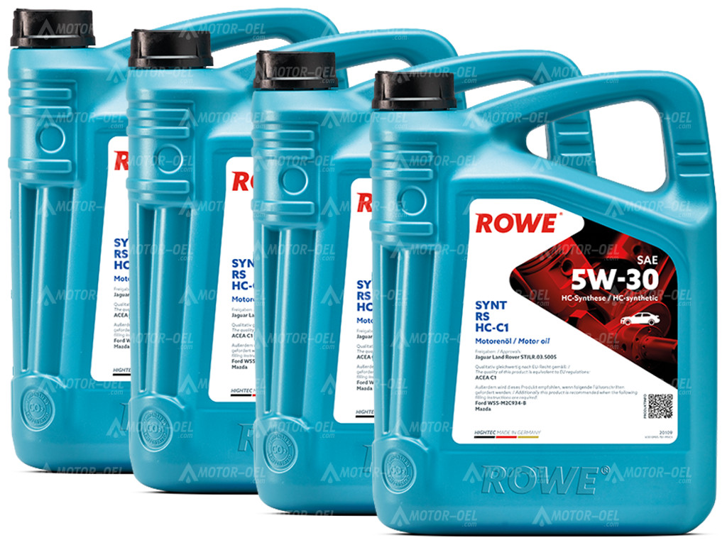 20 Liter (4x5L) ROWE HIGHTEC SYNT RS SAE 5W-30 HC-C1 20109