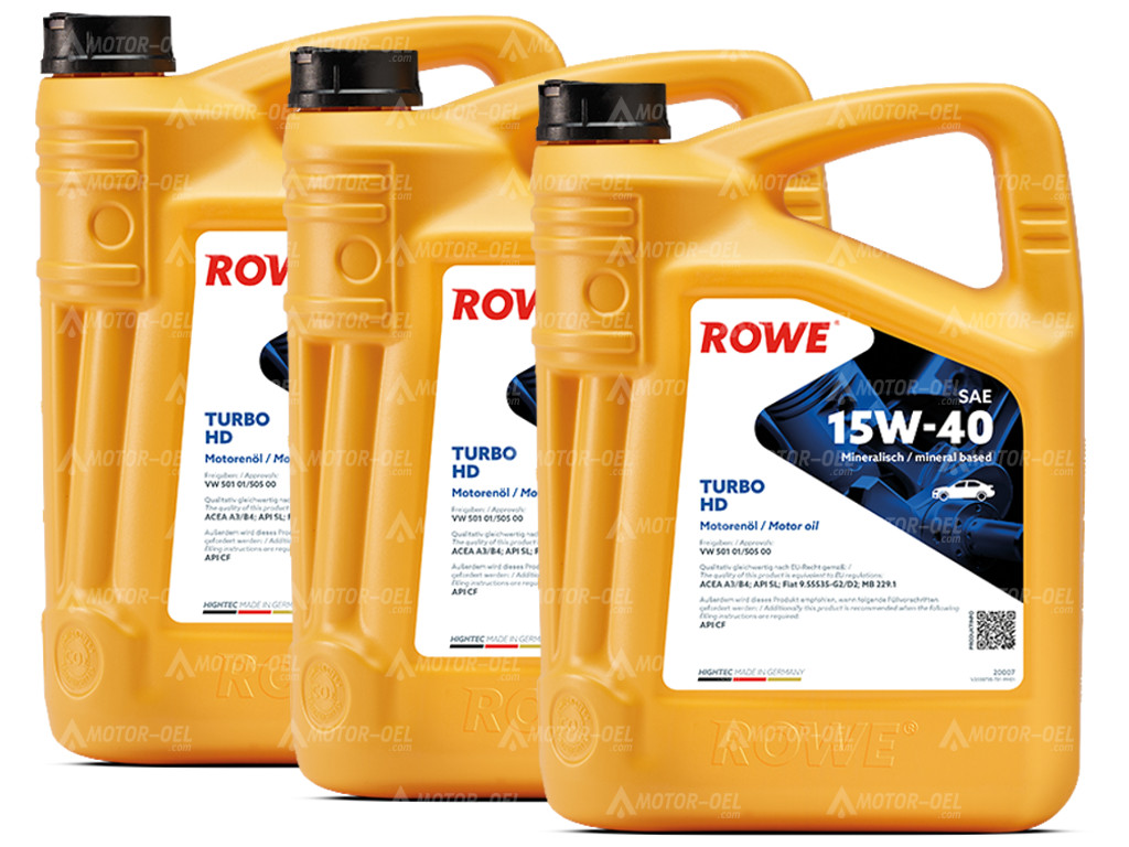 ROWE HIGHTEC TURBO HD SAE 15W-40, 15 Liter (3x5L), 20007
