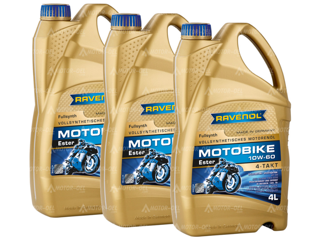 RAVENOL Motobike 4-T Ester SAE 10W-60 12 (3x4) Ltr.