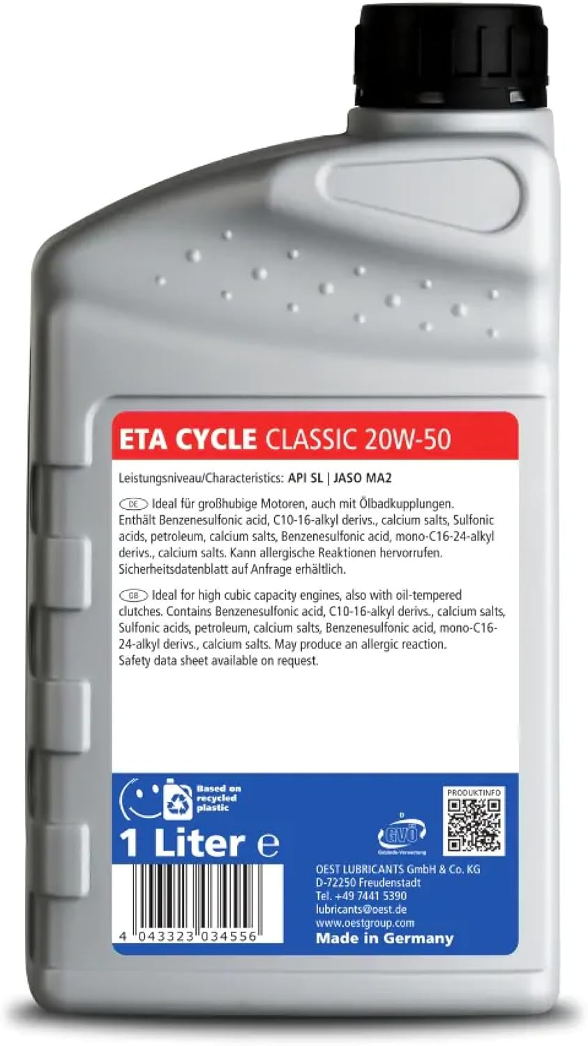 OEST ETA Cycle Classic SAE 20W-50 1 Liter, 32382