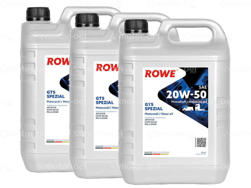 ROWE HIGHTEC GTS SPEZIAL SAE 20W-50, 15 Liter (3x5L), 20042