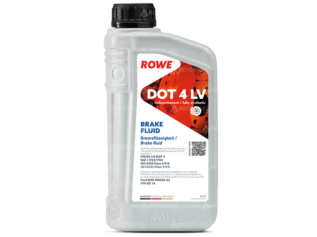 ROWE HIGHTEC BRAKE FLUID DOT 4 LV, 1 Liter, 25114