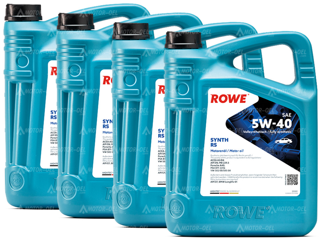 ROWE HIGHTEC SYNTH RS SAE 5W-40, 20 Liter (4x5L), 20001