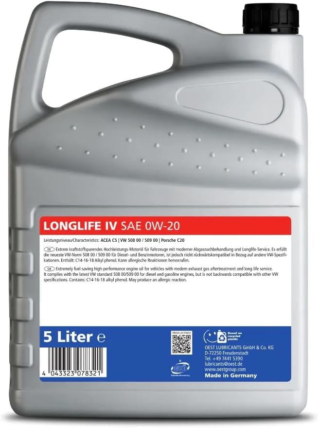 20 Liter (4x5L) OEST Longlife IV SAE 0W-20, 32463