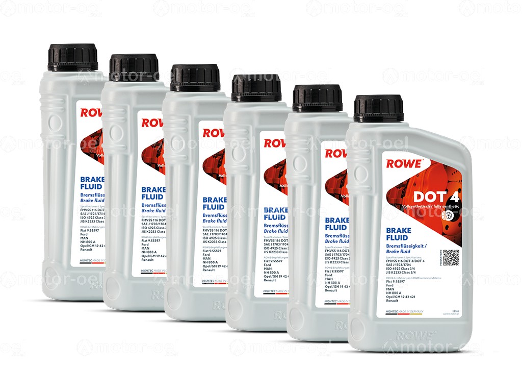 ROWE HIGHTEC BRAKE FLUID DOT 4, 6 Liter (6x1L), 25101