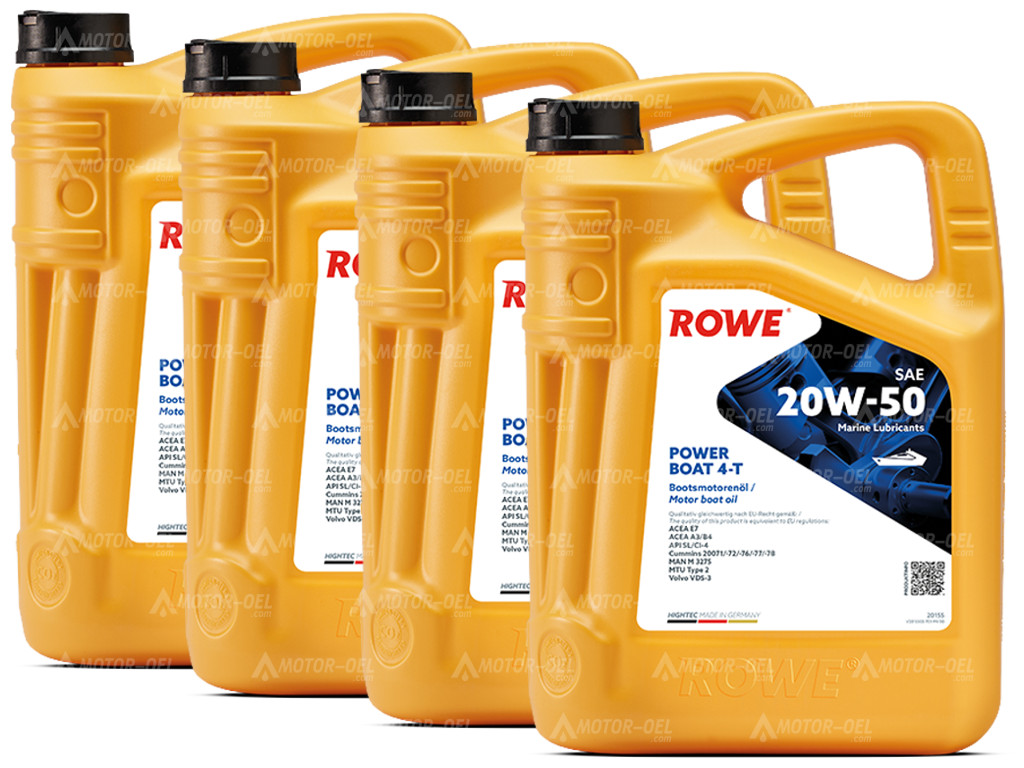 ROWE HIGHTEC POWER BOAT 4-T SAE 20W-50, 20 Liter (4x5L), 20155 ROWE HIGHTEC POWER BOAT 4-T SAE 20W-50, 20 Liter (4x5L), 20155