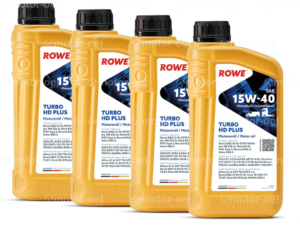 ROWE HIGHTEC TURBO HD SAE 15W-40 PLUS, 4 Liter (4x1L), 20041