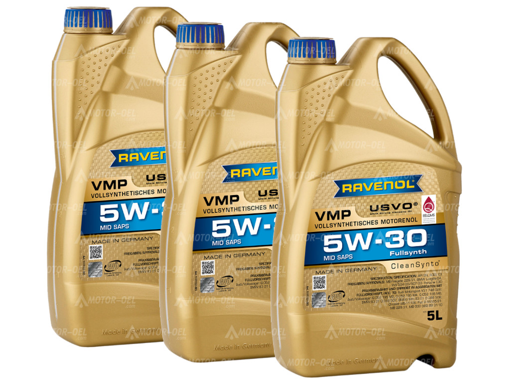 RAVENOL VMP SAE 5W-30, 15 Liter (3x5L), 1111122 RAVENOL VMP SAE 5W-30, 15 Liter (3x5L), 1111122