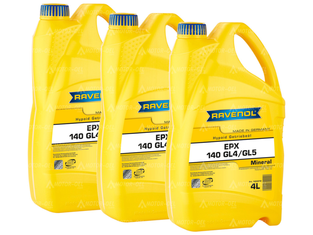 RAVENOL Getriebeoel EPX SAE 140 GL4/GL5 12 (3x4) Ltr.