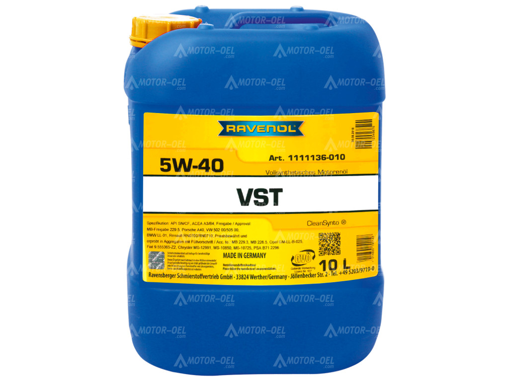 RAVENOL VollSynth Turbo VST SAE 5W-40, 80 Liter (8x10L), 1111136