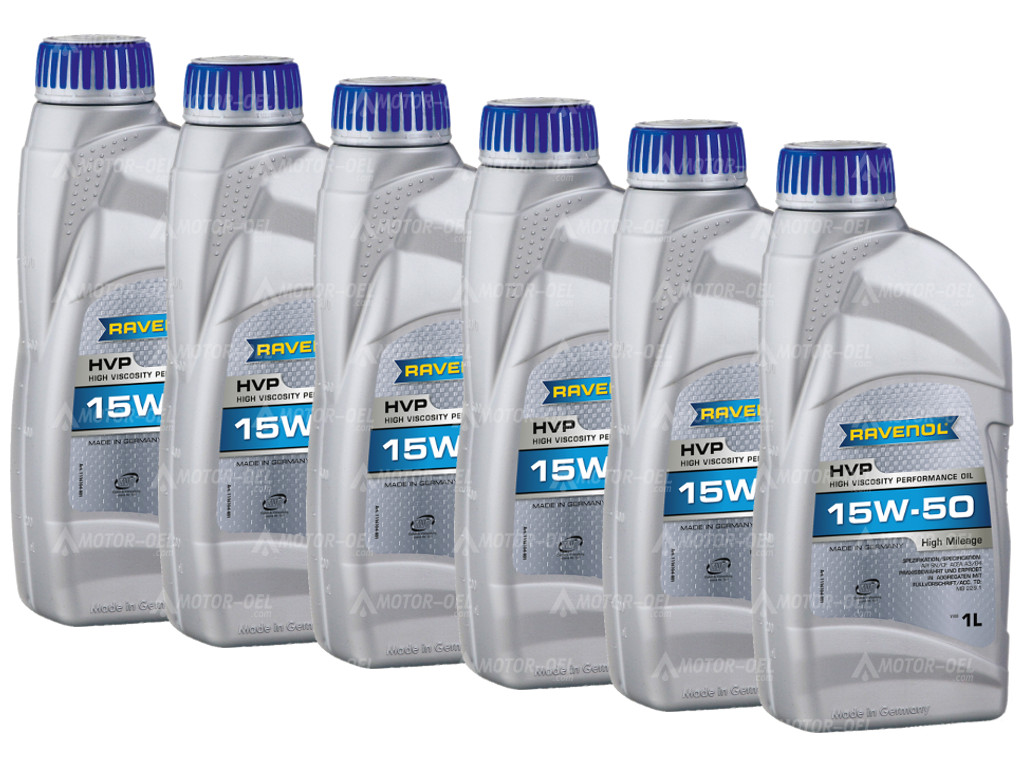 RAVENOL HVP High Viscosity Performance Oil SAE 15W-50 6 (6x1) Ltr. RAVENOL HVP High Viscosity Performance Oil SAE 15W-50 6 (6x1) Ltr.