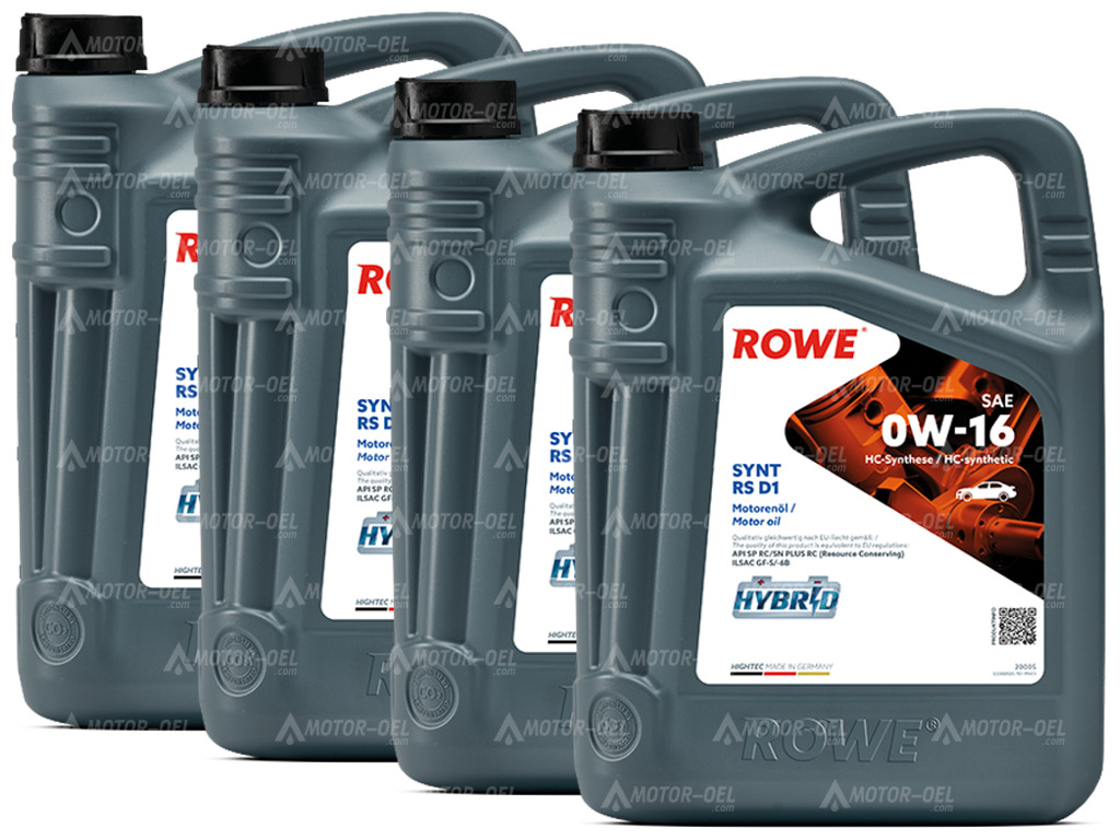 ROWE HIGHTEC SYNT RS D1 SAE 0W-16, 20 Liter (4x5L), 20005