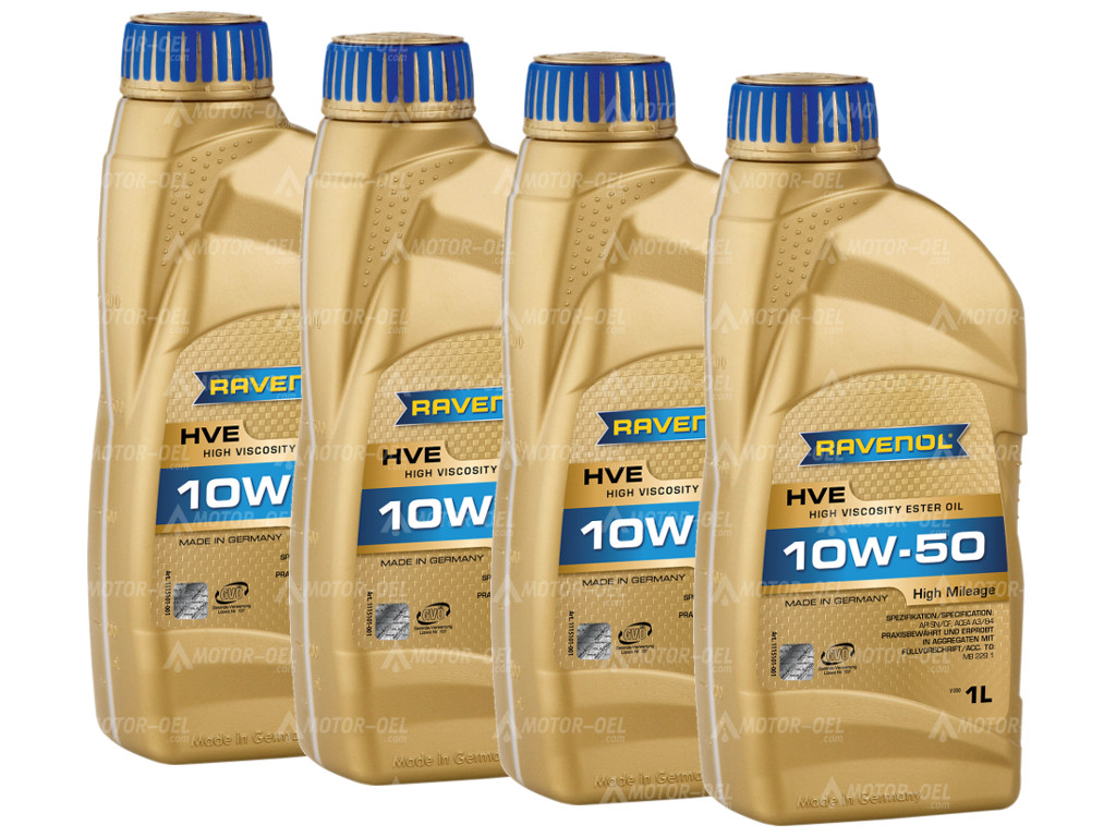 RAVENOL HVE High Viscosity Ester Oil SAE 10W-50 4 (4x1) Ltr.