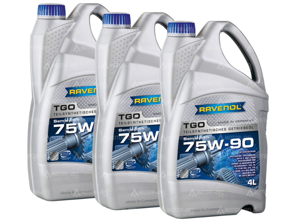 RAVENOL Getriebeoel TGO SAE 75W-90 API GL 5, 12 (3x4) Ltr.