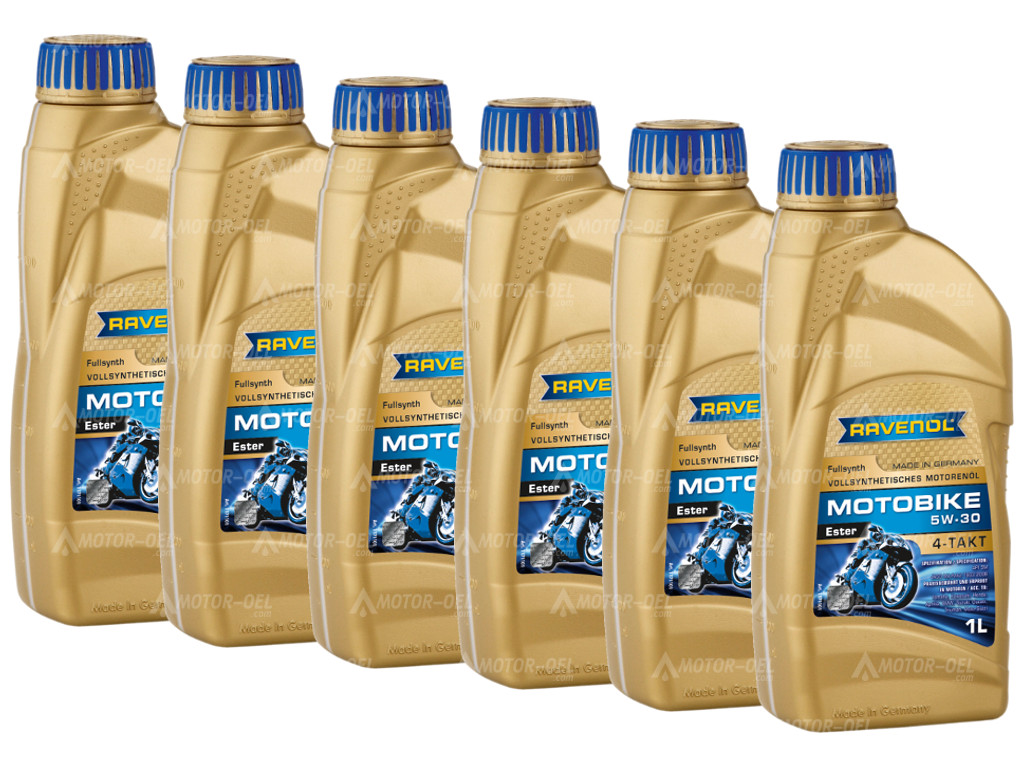 RAVENOL Motobike 4-T Ester SAE 5W-30 6 (6x1) Ltr. RAVENOL Motobike 4-T Ester SAE 5W-30 6 (6x1) Ltr.