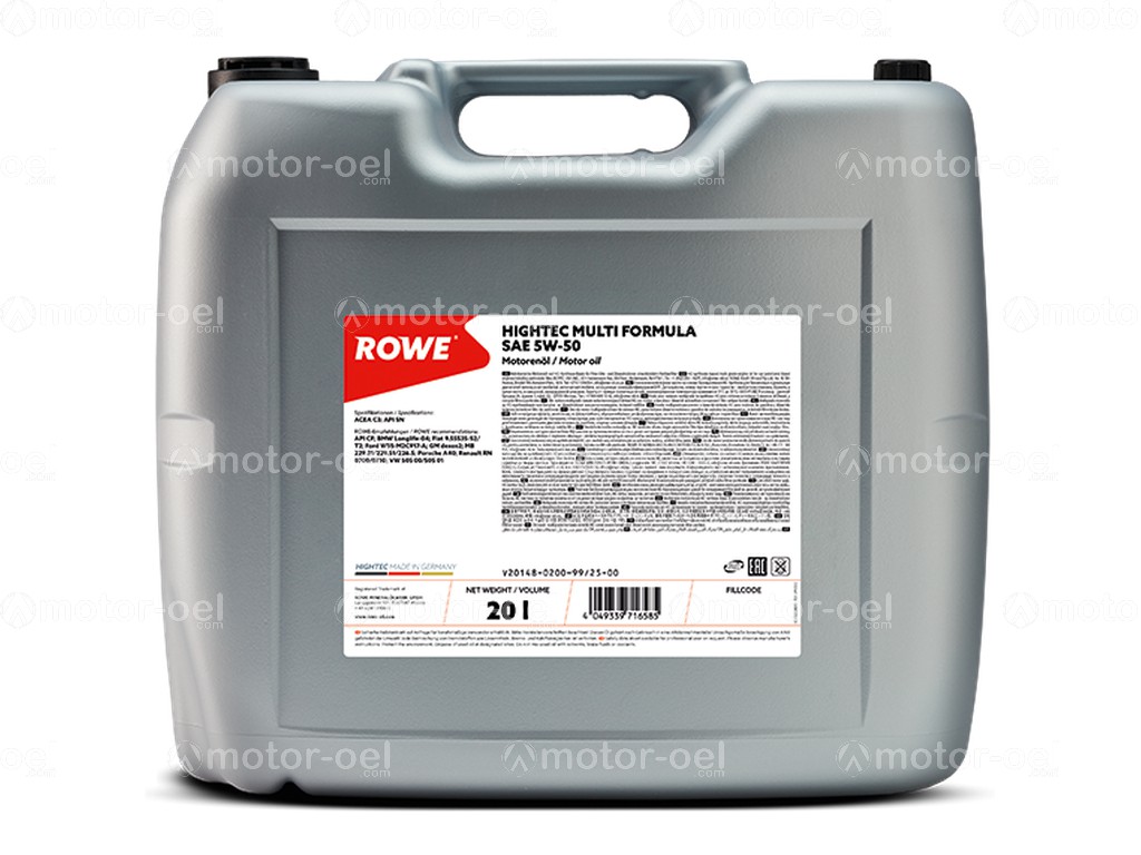 ROWE HIGHTEC MULTI FORMULA SAE 5W-50, 20 Liter, 20148