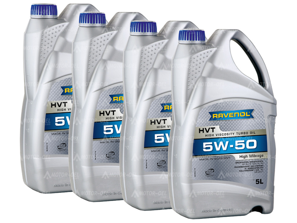 RAVENOL HVT High Viscosity Turbo Oil SAE 5W-50, 20 Liter (4x5L), 1116102